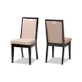 thumbnail image 2 of Baxton Studio Octavia Modern and Contemporary Sand Fabric Upholstered and Dark Brown Finished Wood 2-Piece Dining Chair Set, 2 of 9