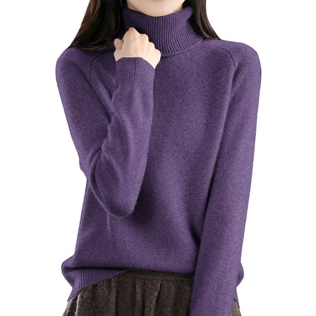 Chandail Col Roulé pour Femmes Pulls Col Roulé pour Femmes 2025 Surdimensionné Automne Manches Longues Doux Chandail Décontracté, Chandail Col Roulé pour Femmes TTTTG