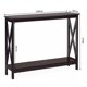 thumbnail image 3 of Costway Mesa Consola Mesita Auxiliar con 2 Niveles Repisa Librería en X Estante para Entrada Pasillo y Salón 100 x 30 x 80 cm, 3 of 10