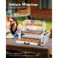 thumbnail image 6 of VEVOR Hot Dog Roller, 18 Hot Dog 7 Rollers, Stainless Steel Sausage Grill Cooker, 1200W Hot Dog Machine with Bun Warmer, Cover, 3 Temp Control, Side Storage Box, Oil Drip Tray, for Home & Commercial, 6 of 10
