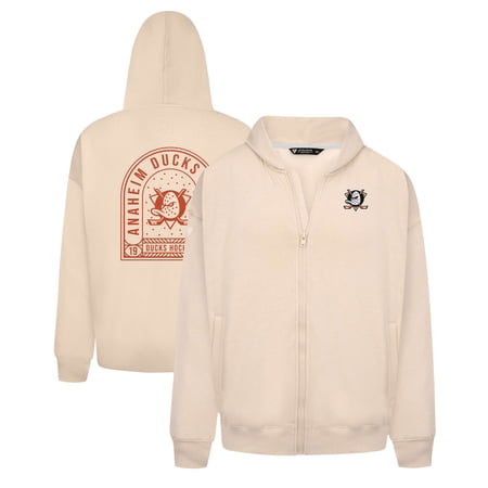 Men s Levelwear Khaki Anaheim Ducks Uphill Stained Glass Full-Zip Hoodie Jacket