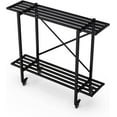 thumbnail image 4 of 2 Tier Metal Sturdy Narrow Plant Stand with Wheels, Plant Stand Indoor and Outdoor, L35.43 x W10.3 x H29.9 inch, 440 LBS Capacity & Heavy Duty Construction., 4 of 13