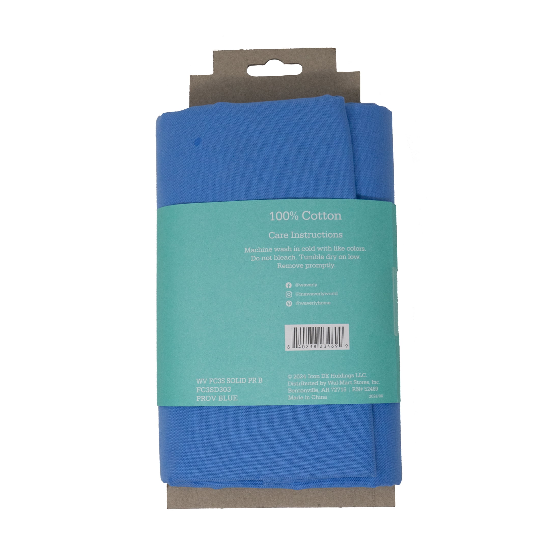 (2 pack) Waverly Inspirations 3 Yard Cut 100% Cotton Solids Fabric, Prov Blue, 44" Wide for Quilting & Sewing