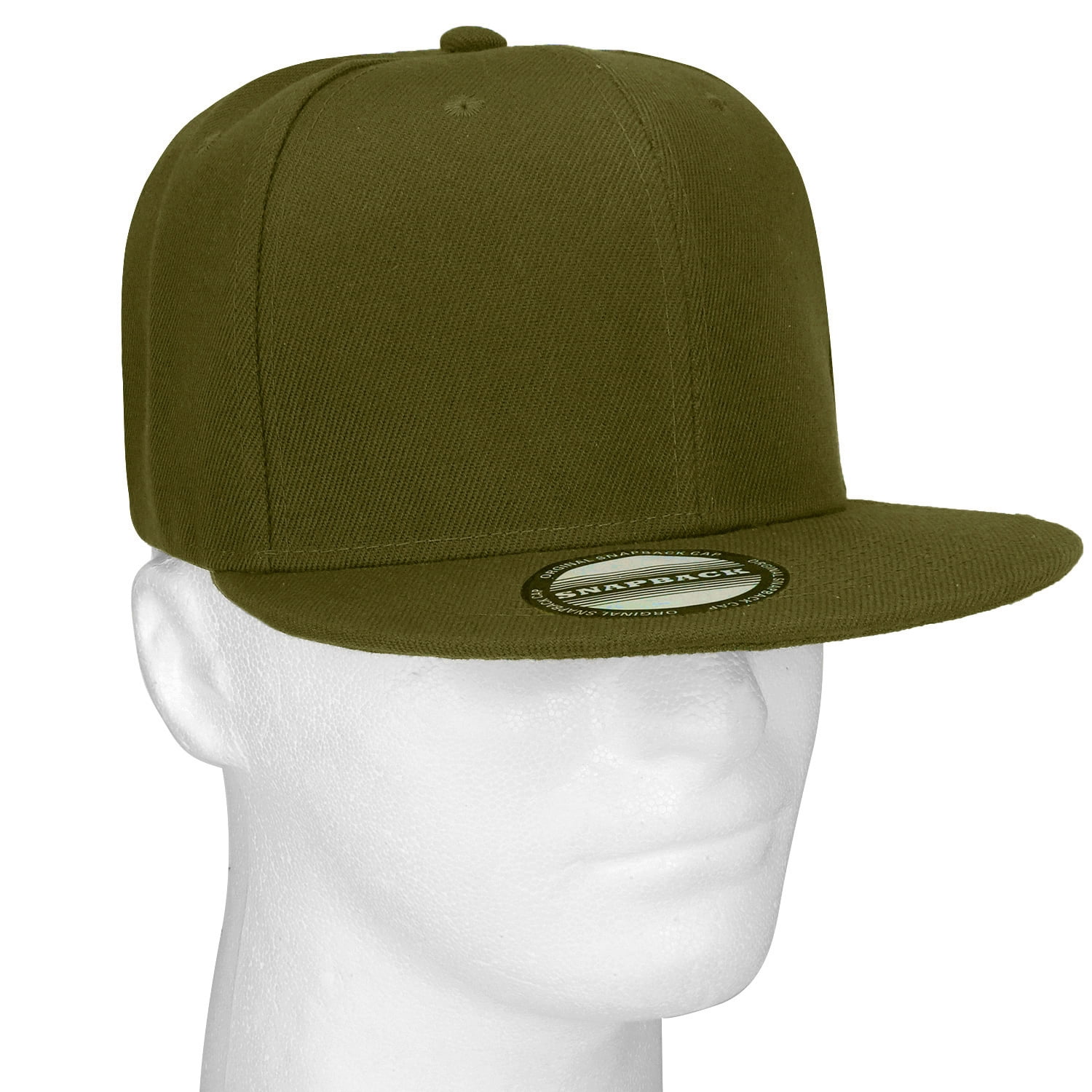 Falari Wholesale 12 Pack Snapback Hat Cap Hip Hop Style Flat Bill Blank Solid Color Adjustable Size Army Green