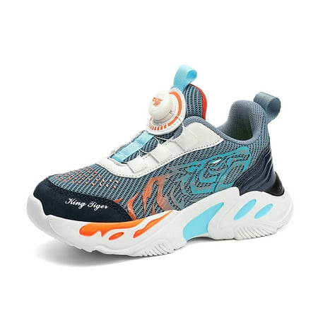 

Boys Casual Breathable Non-slip Sneakers With Rotating Button For Spring