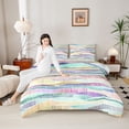 thumbnail image 4 of Castle Fairy Abstract Colorful Stripes Twin Comforter Sets,Mid Century Lines Bedding Set, 4 of 8