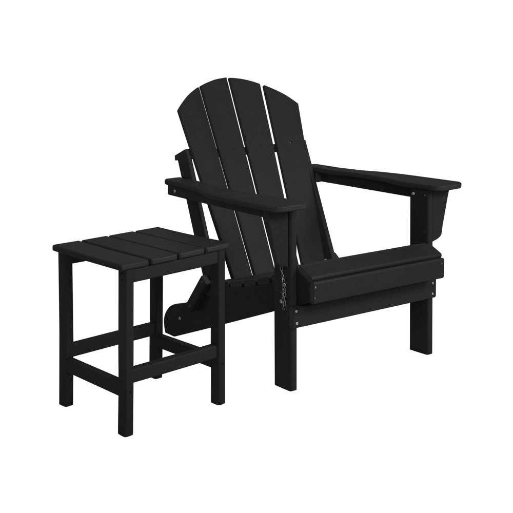 Westin TrendsOutdoor Patio Adirondack Chair with Side Table, Black