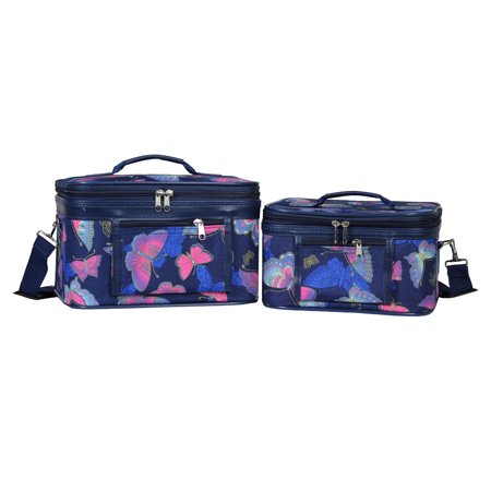 - World Traveler Royal Butterfly 2-Piece Train Cosmetic Case Set