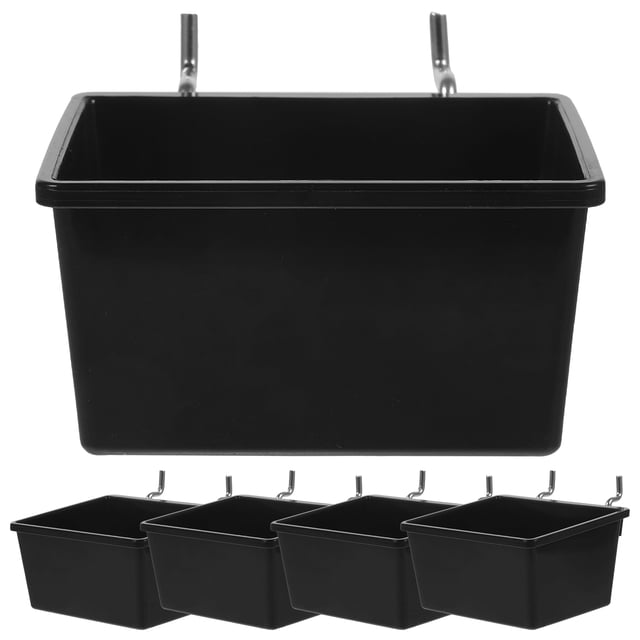 FUTUREORYY 5Set Pegboard Wall Organiser Black Iron ABS Storage Tools Boxes Thickened Design