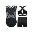 thumbnail image 2 of Haitryli Kids Glitter Gymnastics Outfits Girls Sleeveless Sparkly Leotard Ballet Dance Unitard Biketard Vest with Shorts Set Black Silver 10, 2 of 3