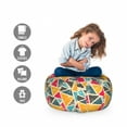 thumbnail image 2 of Retro Storage Toy Bag Chair, Funk Art Abstract Geometric Grunge Triangles Murky Graphic Design, Stuffed Animal Organizer Washable Bag, Large Size, Multicolor, by Ambesonne, 2 of 3