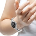 thumbnail image 3 of Lvpai P128 Relojes de pulsera de diamantes de imitación para mujer Pulsera de acero Cuarzo analógico (Plata Negro), 3 of 6