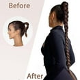 thumbnail image 3 of Long Braid Ponytail Extension with Elastic Tie Black Straight Sleek Wrap Around Braid Hair Extensions Synthetic Drawstring Ponytail for Women Daily Wear (34 Inch, Black), 3 of 10