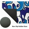 thumbnail image 4 of Navy Blue White Gaming Mouse Pad - XL 31.5"x11.8" Anime Geometric Japanese Desk Mat, Non-Slip Rubber Base, Stitched Edge, Extended Keyboard Pad for Home Office Work Desktop, 4 of 6
