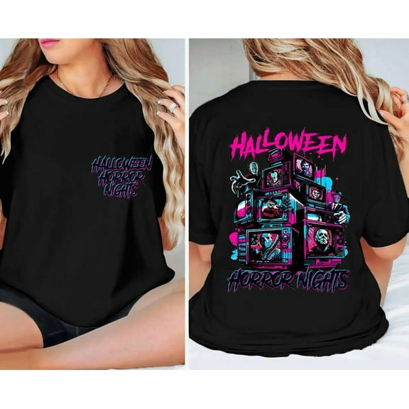 Vintage Halloween Horror Nights Shirt, Horror Characters Television Halloween Shirt, Universal Studios, Scary Halloween Shirt