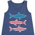 thumbnail image 3 of Instant Message - 4th of July - Shark American Flag - Toddler & Youth Girls A-line Dress, 3 of 6