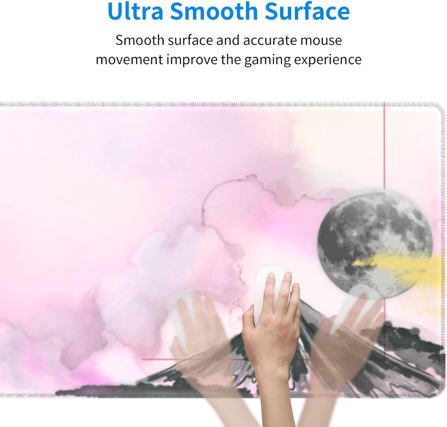 Japanese Cherry Blossom Mouse Pad, Waterproof Sakura Extended Large Gaming Mousepad Desktop, Big Long Non-Slip Plum Mouse Mat for Laptop, Keyboard, Computer for Decor Office, (Pink, 31.5 * 11.8 in)