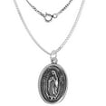 thumbnail image 3 of Sterling Silver Our Lady of Guadalupe Medal Pendant Oxidized finish Oval 7/8 inch, 3 of 4