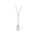 thumbnail image 3 of Pearshaped White Cubic Zirconia Sterling Silver Rhodium Plated Linear Y Necklace, 20", 3 of 3