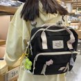 thumbnail image 1 of Bolso Mochilas de nylon Moda Linda Mochila informal Cremalleras Mujeres de compras (Negro), 1 of 7