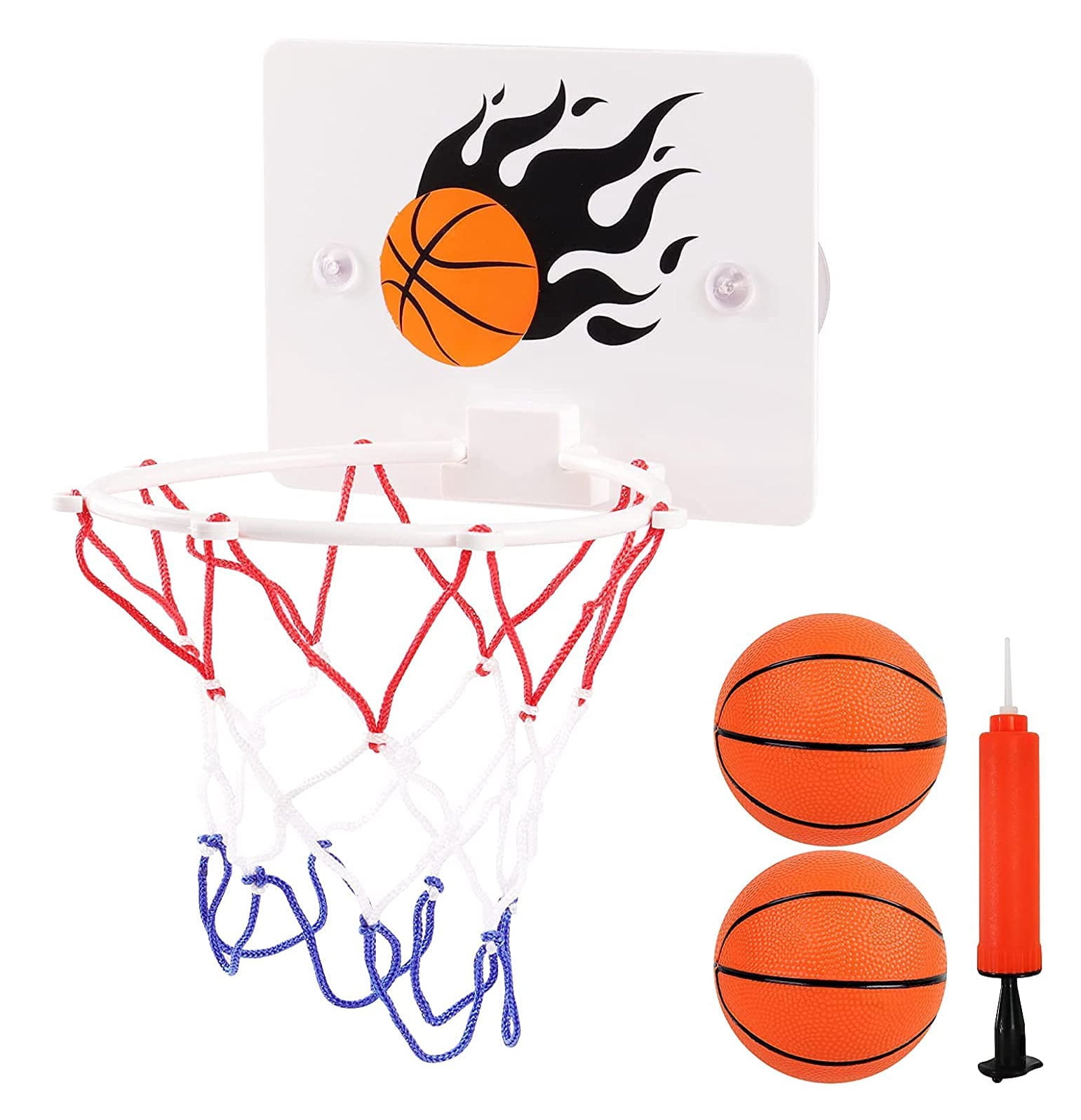 DAJISI Lot De 4 Mini Paniers De Basket – Ventouse, Pompe, 2 Ballons – Bureau, Porte, Salle De Bain – Dès 6 Ans