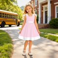 thumbnail image 2 of Curuila Children Girls Dress Sleeveless Solid Color Crew Neck For School Comfort Dresses Size 5-6 Years, 2 of 4