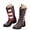 Brown, variant on Women‘s 250th Anniversary Mid-Calf Boots British Punk Style Low Heel Ankle Boots American Independence Day Casual Short Boots