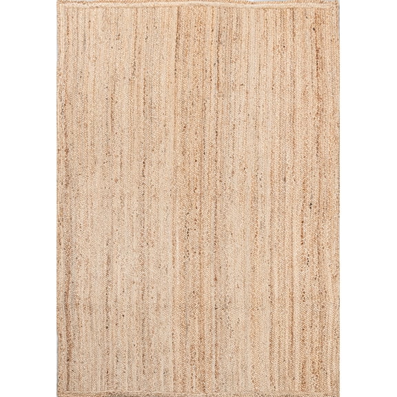 Vayan Solid Beige Jute Rug – Natural Handwoven Floor Rug for Living Room & Bedroom