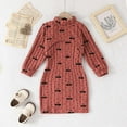 thumbnail image 5 of Toddler Outfits for Girls Sets Casual Winter Warm Cherry Print High Neck Long Sleeve Crop Top With Strappy Dress Cute Girls Fall Clothes Brown Size 3-4T, 5 of 9