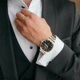 thumbnail image 6 of Men's Business Chronograph Watch Waterproof Date Display Quartz Stainless Steel Dress Watch for Men Office Casual Water Resistant Black, 6 of 9