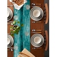 thumbnail image 3 of Table Runner 72 Inches Long for Kitchen Dining, Teal Dresser Scarf Farmhouse, Dining Table Decorations for Wedding/Parties, Retro Oil Painting Modern Abstract Art Aesthetics 14 x 72 In, 3 of 8