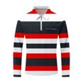 thumbnail image 4 of LEBONYARD Mens Shirts Long Sleeve,Mens Sweatshirts Crewneck,Men's Casual Striped Printed Zipper T-shirt Shirt Long Sleeved Lapel Top/shirt Multicolor S, 4 of 6