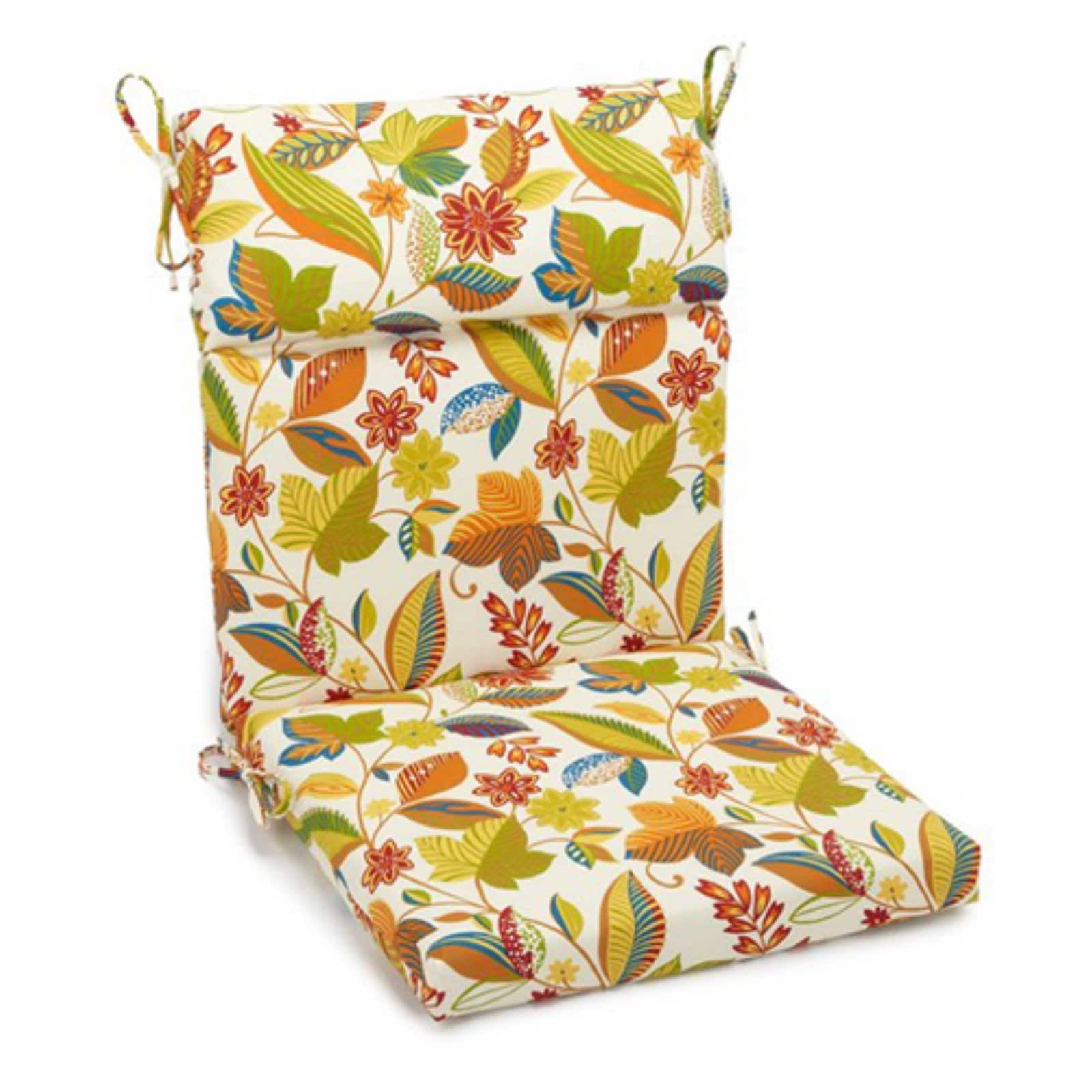 Blazing Needles 22-inch by 45-inch Spun Polyester Patterned Outdoor Squared Seat/ Back Chair Cushion, Freeport Ebony