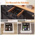 thumbnail image 6 of Silverware Drawer Organizer Tray, Plastic Cutlery Storage for Kitchen Drawer, Flatware and Utensil Holder Divider for Spoons Forks Knives Tableware, 5 Compartment, Black, 6 of 8
