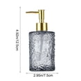 thumbnail image 4 of Lekihaqq Glass Soap Dispenser Bottle Thickened Hammered Texture Leakproof Pump Reusable Hand Soap Shampoo Lotion Container For Bathroom Kitchen Hotel Mint Green Clear Amber Pump Style Home Use, 4 of 7
