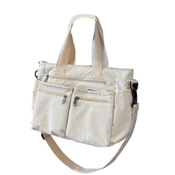 Destyer Sac à Bandoulière Simple pour Femmes avec Poche à Fermeture Éclair avant pour un Style à la Mode Blanc