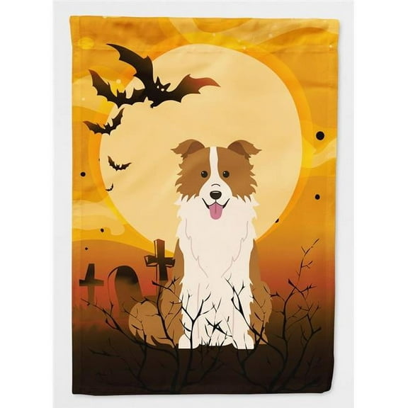 Caroline's Treasures BB4385GF Halloween Border Collie Red White Flag Garden Size , Small, multicolor