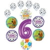 Scooby Doo 6th Birthday Party Supplies Balloon Bouquet Decorations - Purple Number 6