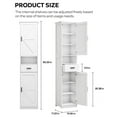 thumbnail image 6 of Oufan Tall Cabinet, Slim Storage Cabinet, Narrow Freestanding Floor Cabinet with 1 Drawer & 2 Barn Doors for Bathroom, Living Room, Entryway,Kitchen, 14" D x 11" W x 69" H, White, 6 of 7