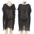 thumbnail image 2 of Traje de baño de gasa con borlas para mujer, elegante pareo playero para playa, protector solar, blusa con borlas, 2 of 6