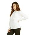 thumbnail image 3 of Sofra Women's Thin Cotton Pullover Hoodie Sweater M, White, 3 of 4
