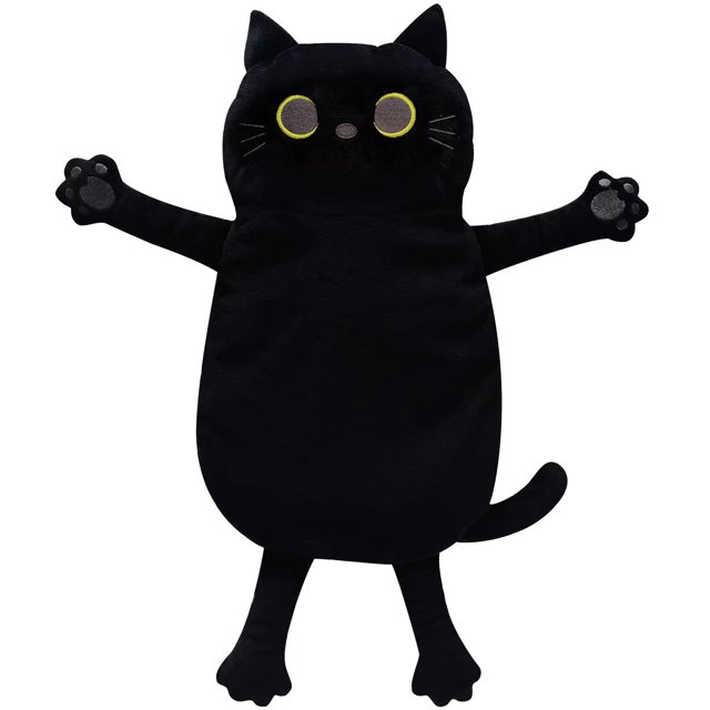 Almohadilla térmica para microondas Cuckool Black Cat, 17 x 9 cm, para aliviar el dolor