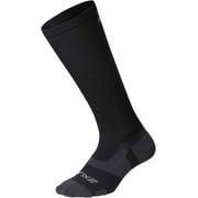 2XU unisex adult Vectr Full Length Socks, Black/Titanium, 12.5-14 US