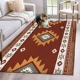 thumbnail image 2 of Southwest Area Rug 3x5 FT, Non Slip Entryway Bedside Carpet, Western Brown Beige Geometric Abstract Art Wooden Washable Soft Floor Carpet Indoor Mat Throw Rug for Dorm Kitchen Home Office, 2 of 9
