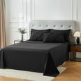 thumbnail image 3 of Flymme King Size Comforter Set 7 Pieces Pintuck Bed in a Bag Black Comforter King Pinch Pleat Soft Microfiber Bedding Set for All Season, 3 of 8