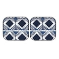 thumbnail image 6 of Multi-Size 2pce Car Front Glass Visor Collapsible Sunscreen No Odor Comfortable For Most Cars Suv Trucks Navy Geometric Patterns_1, 6 of 7