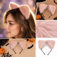 thumbnail image 5 of Headband Pink Faux Fluffy Cat Ears Halloween Accessory for Masquerade Anime Rave Party All Ages and Adults Themed Events, 5 of 5