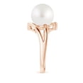 thumbnail image 3 of Angara Solitaire South Sea Cultured Pearl Bypass Split Shank Ring in 14K Rose Gold for Women | June Birthstone Jewelry for Her, 3 of 8