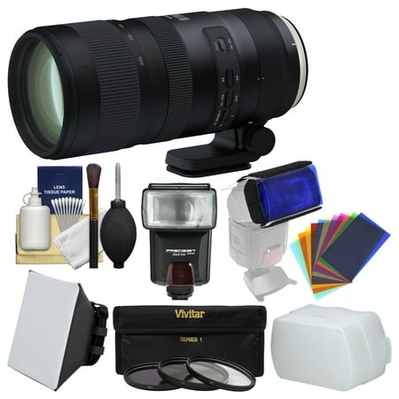 Eros Gel (Tamron 70-200mm f/2.8 Di VC USD G2 Zoom Lens + 3 UV/CPL/ND8 Filters + Flash + Soft Box + Diffuser + Gel Filters Kit for Canon EOS Digital SLR)