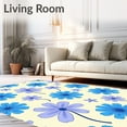 thumbnail image 2 of ODIKA 2'x3' Machine Washable Non-Slip Area Rug, Ethereal Watercolor Blossom Cascade Symphony High Traffic Rug with Pad, Blue, 581610, 2 of 8